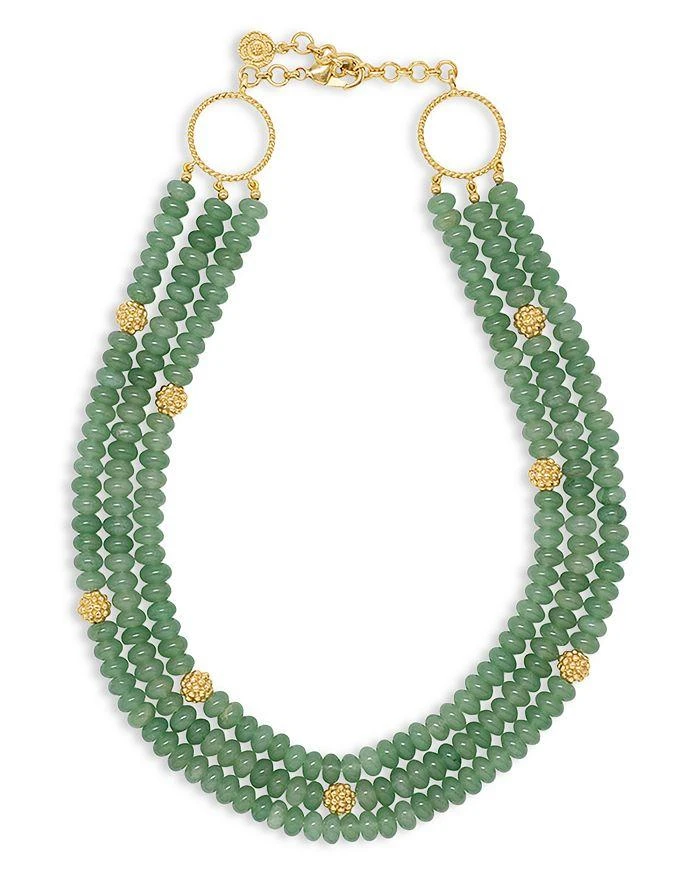 商品Capucine De Wulf|Berry & Jade Bead Triple Strand Necklace in 18K Gold Plated, 18",价格¥2205,第3张图片详细描述