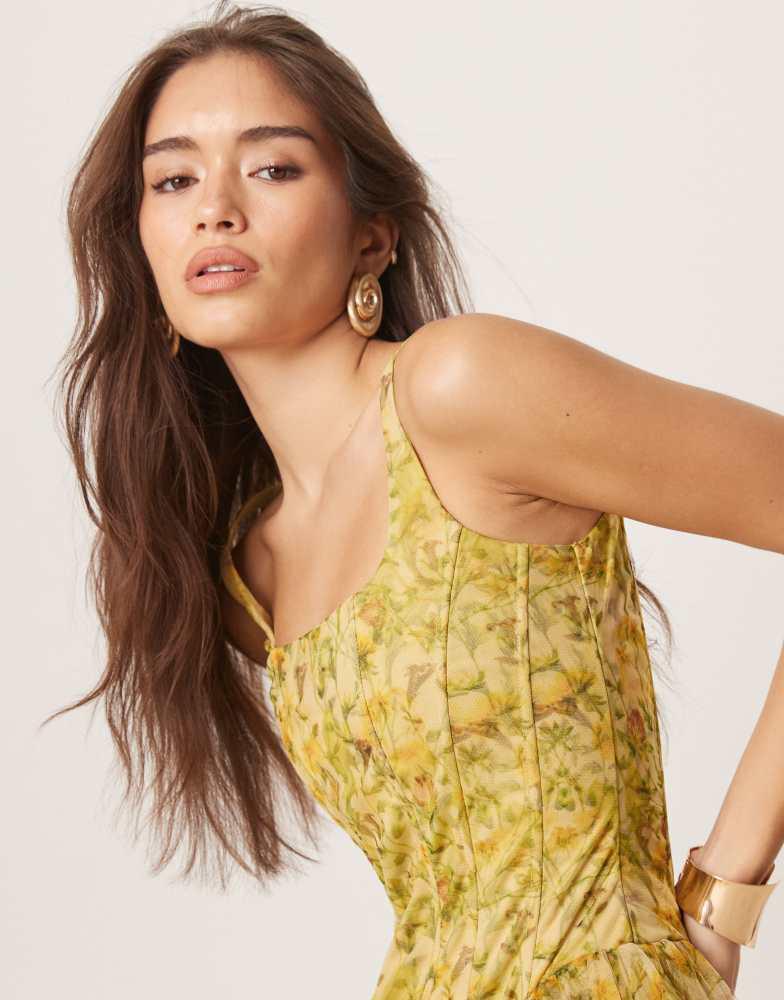 ＊POPPY＊ PEPLUM TULLE BUSTIER (YELLOW) 新品 POPPY＊ PEPLUM TULLE BUSTIER (YELLOW) 新品 PEPLUM TULLE