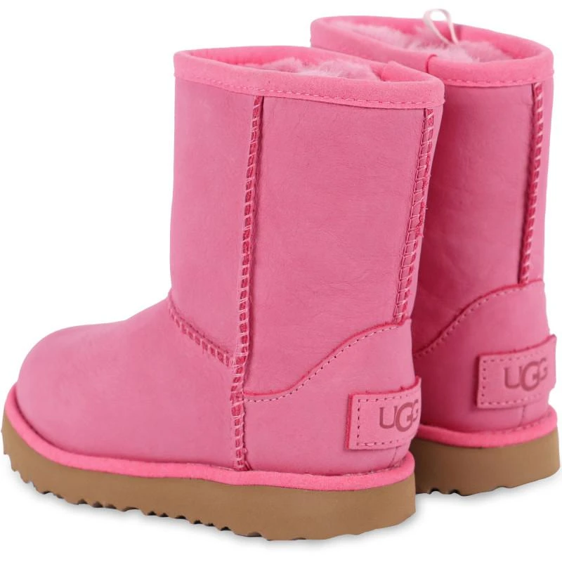 商品UGG|Logo leather boots with faux fur interior in pink,价格¥1138,第2张图片详细描述