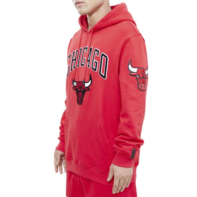 Pro Standard Bulls Stacked Logo Hoodie - Men's商品第4张图片规格展示