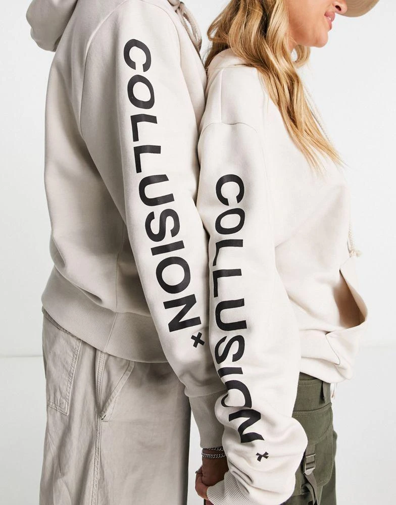 商品COLLUSION|COLLUSION Unisex logo hoodie in off-white,价格¥192,第2张图片详细描述