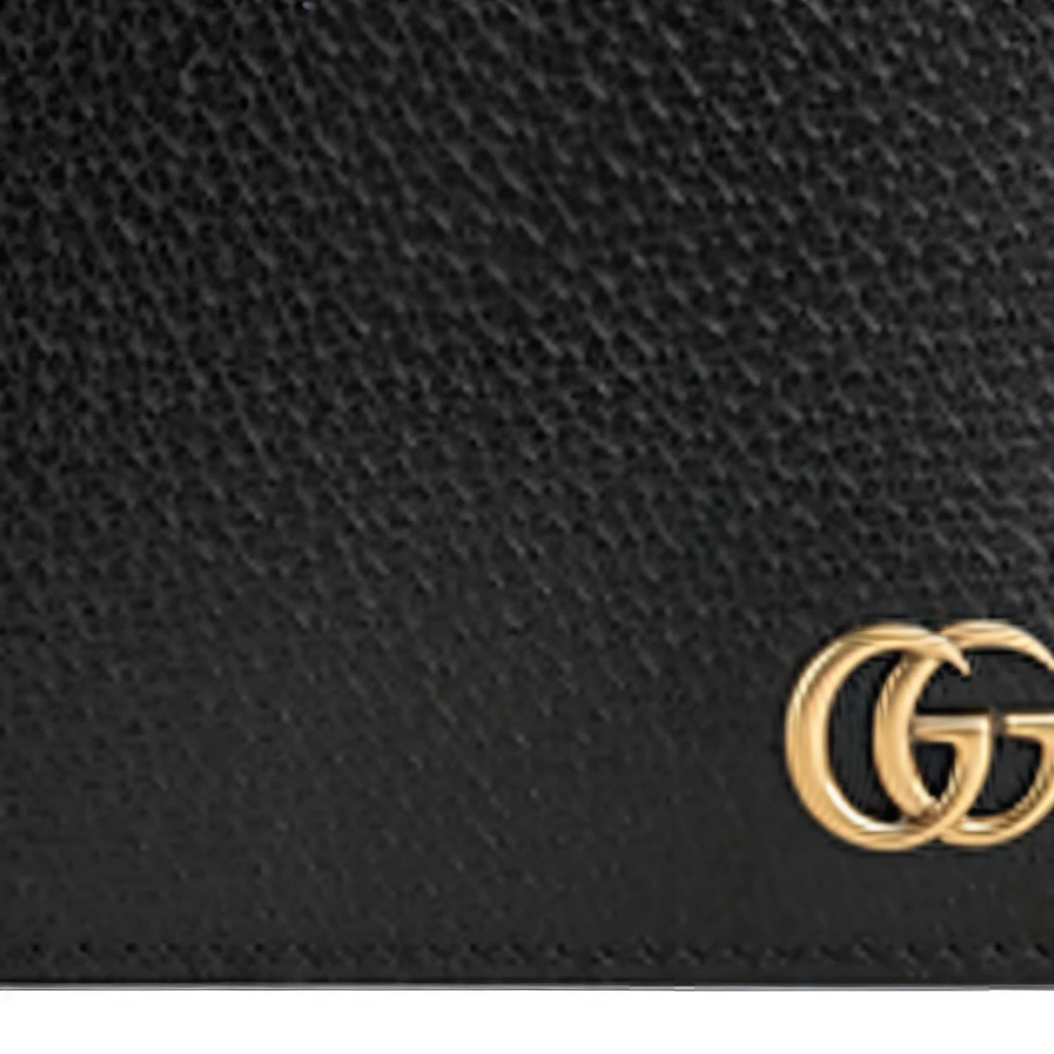 商品[国内直发] Gucci|古驰 GG Marmont系列 马蒙金标Logo窄版双折 皮革 钱包钱夹 男款 黑色 经典推荐,价格¥3285,第5张图片详细描述