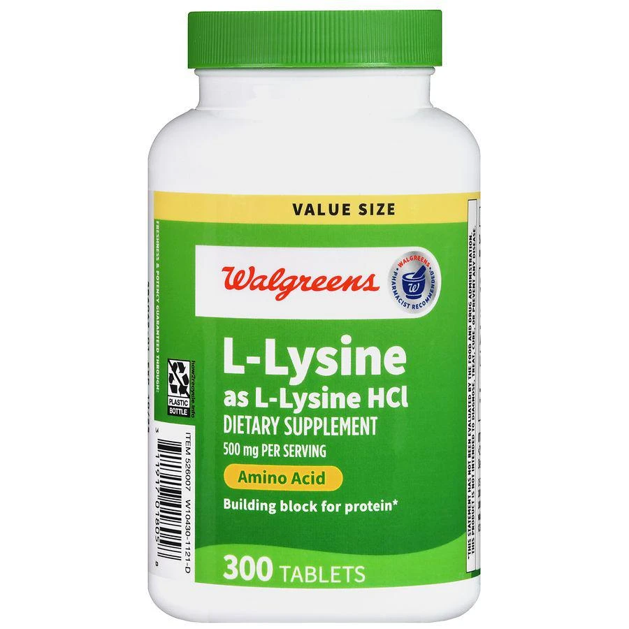 商品Walgreens|L-Lysine as L-Lysine HCl 500 mg Tablets,价格¥148,第2张图片详细描述