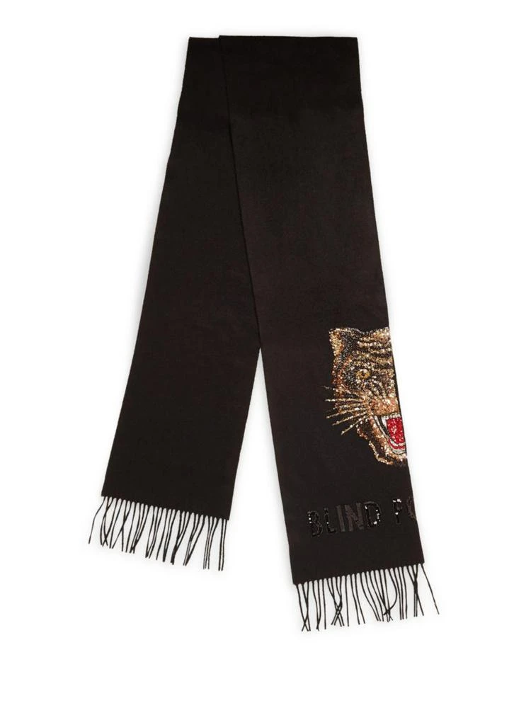 商品Gucci|Tiger Sequined Cashmere Half Scarf,价格¥8437,第2张图片详细描述