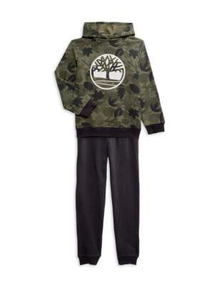 商品Timberland|Boy's 2-Piece Logo Hoodie & Joggers Set,价格¥259,第1张图片