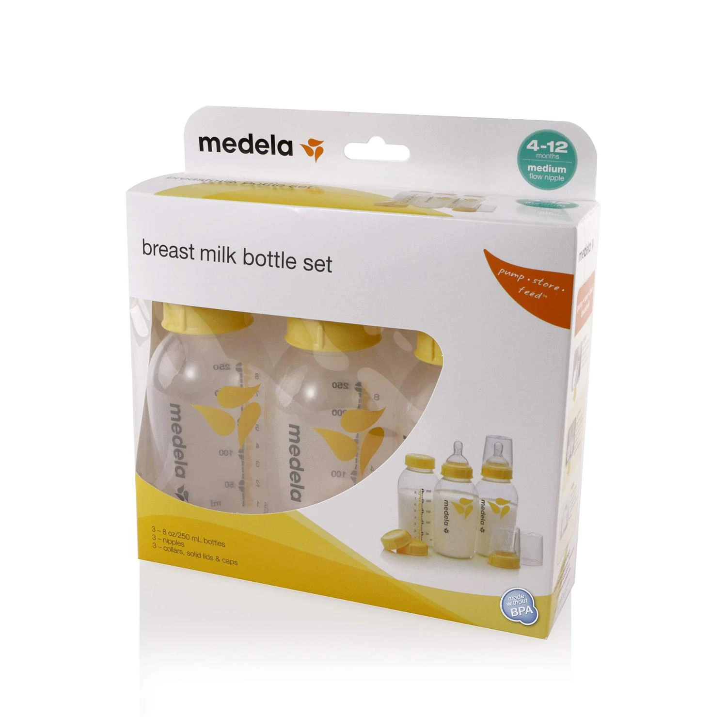 商品Medela|Medela, Breast Milk Storage Bottles, 3 Count (Pack of 1),价格¥114,第2张图片详细描述