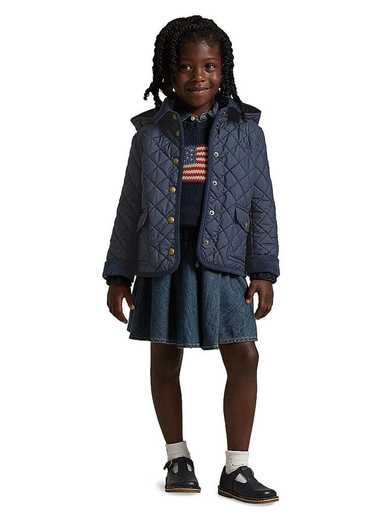 商品Ralph Lauren|Little Girl's & Girl's Quilted Hooded Jacket,价格¥695,第5张图片详细描述
