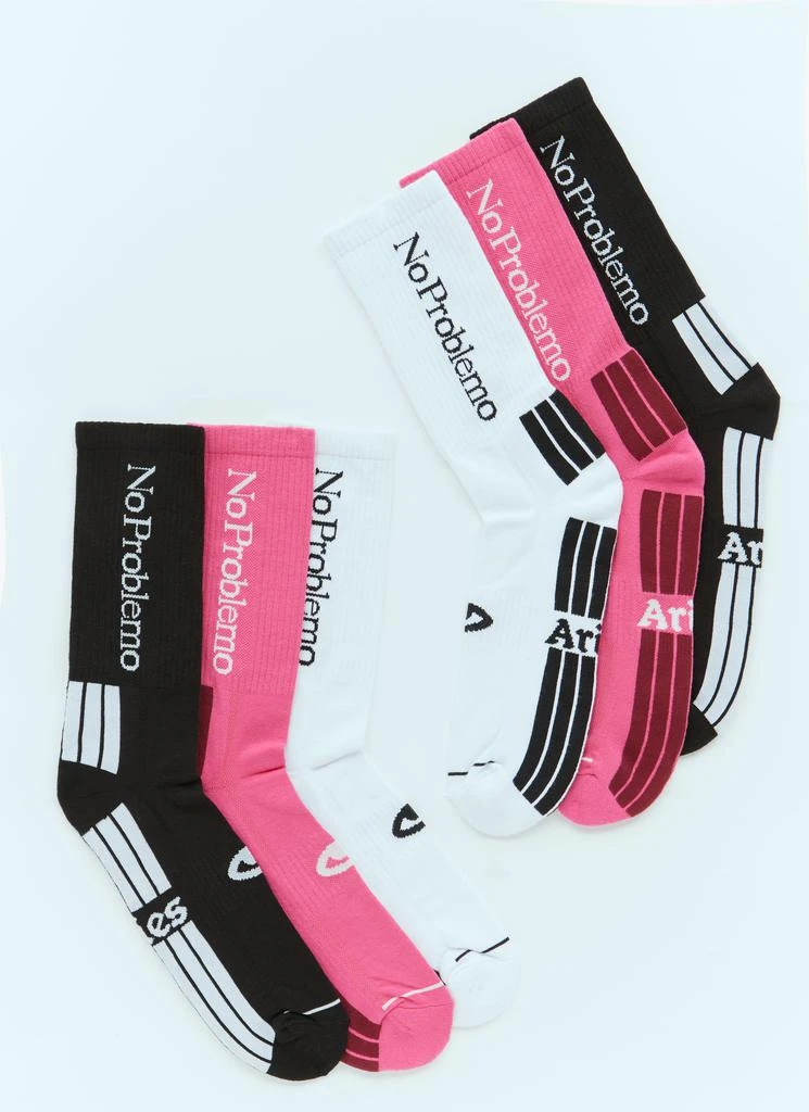 商品Aries|Pack Of Three No Problemo Socks,价格¥301,第4张图片详细描述