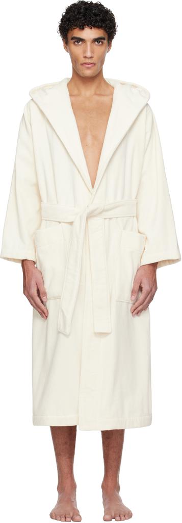 Off-White Frottee-Bademantel mit Kapuze image 2
