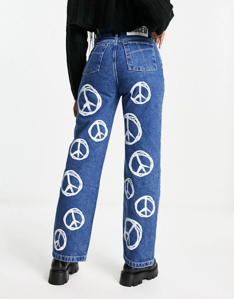 商品The Ragged Priest|The Ragged Priest relaxed jeans in bleach heart print,价格¥277,第4张图片详细描述
