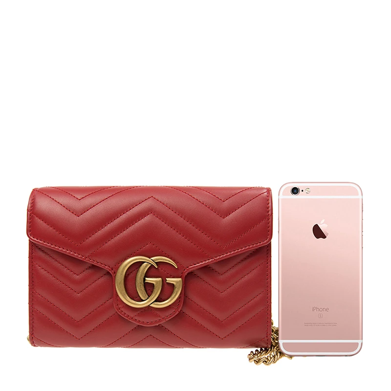 GUCCI 古驰 女士红色皮革链条包 474575-DRW1T-6433 商品