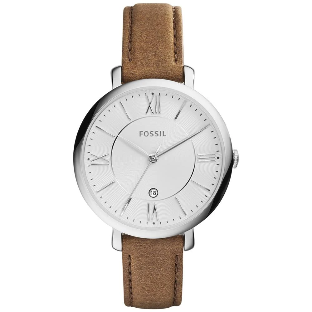 商品Fossil|Women's Jacqueline Saddle Leather Strap Watch 36mm ES3708,价格¥449,第1张图片