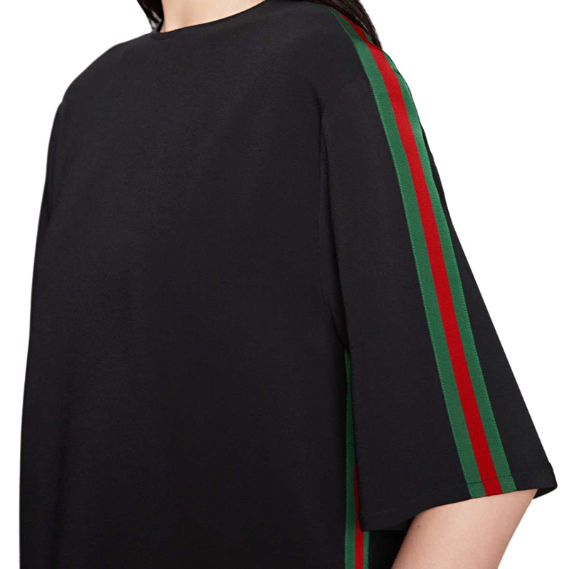 GUCCI 古驰 19春夏 女士黑色粘胶纤维圆领短袖半袖T恤连衣裙 528977-KR01-1060商品第3张图片规格展示