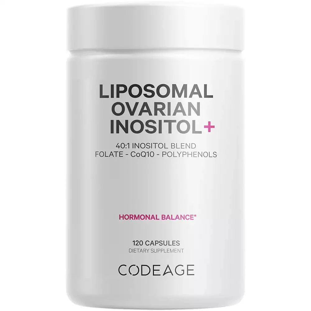 商品Codeage|Liposomal Ovarian Inositol + Supplement, Folate & CoQ10 Phytosome, Hormonal Balance - 120ct,价格¥299,第1张图片