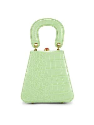 商品Staud|Kenny Croc-Embossed Leather Top Handle Bag,价格¥488,第1张图片