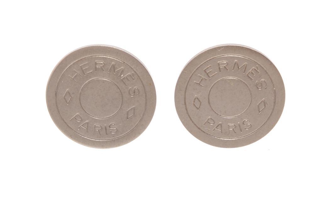 商品[二手商品] Hermes|Hermes Silver Clou De Selle Clip-On Earrings,价格¥2878,第1张图片