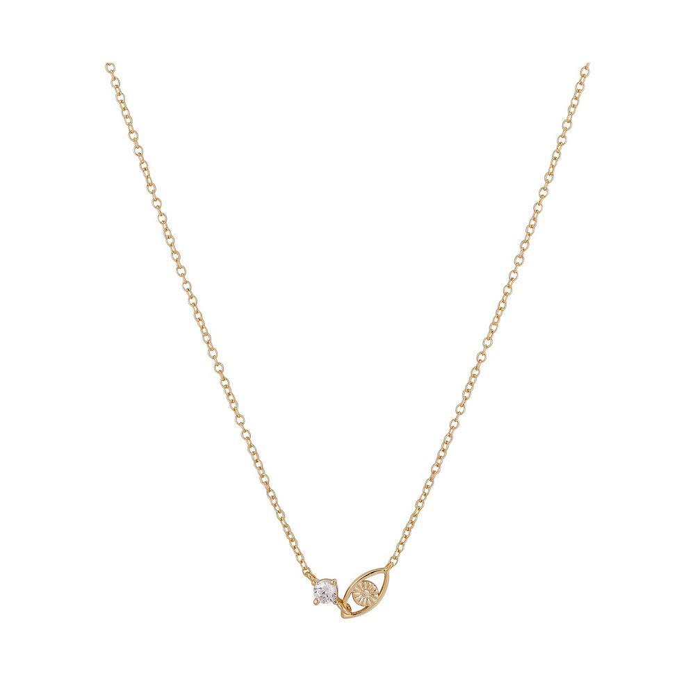 商品Unwritten|14K Gold Flash-Plated Cubic Zirconia Evil Eye Pendant Necklace,价格¥144,第1张图片