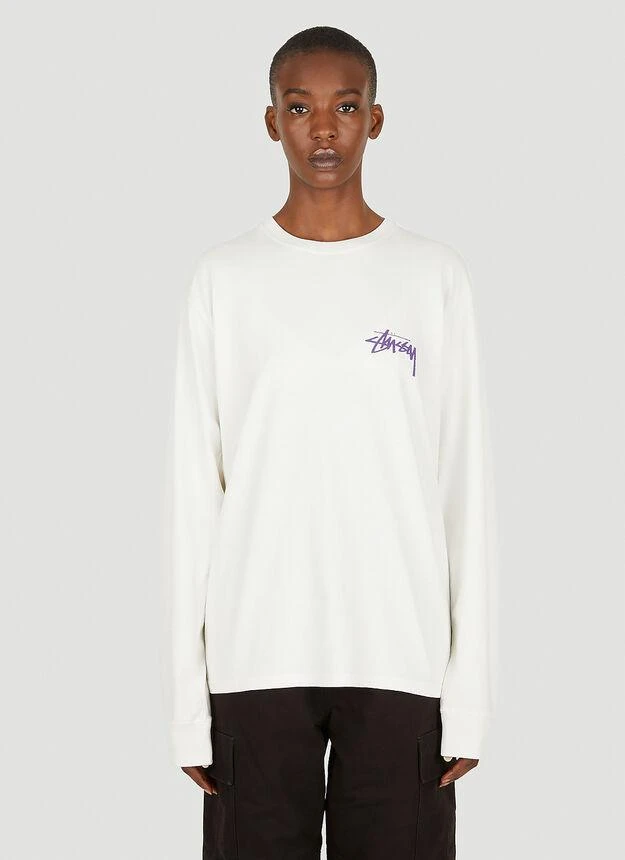 商品STUSSY|Skate Posse Long Sleeve T-Shirt in White,价格¥480,第1张图片