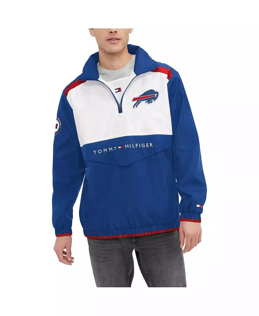 商品Tommy Hilfiger|Men's Royal, White Buffalo Bills Carter Half-Zip Hooded Top,价格¥1128,第1张图片