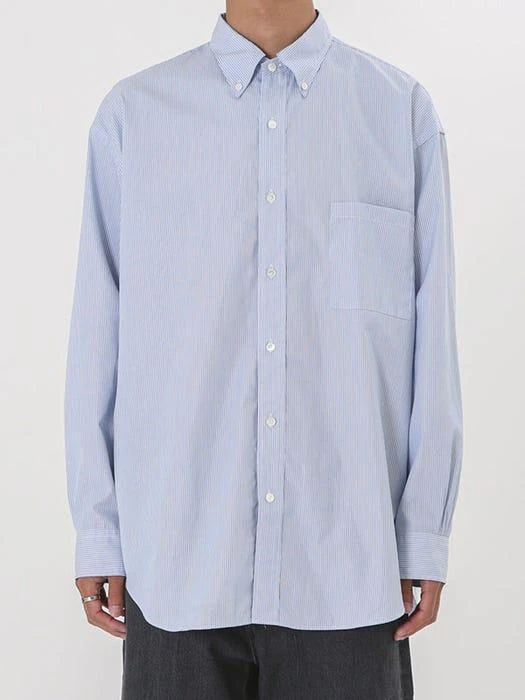 商品Ourselves|Multi Striped Button Down Shirt Sax,价格¥988,第3张图片详细描述