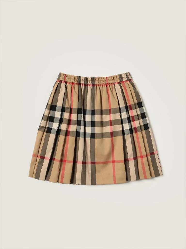 商品Burberry|Burberry pleated skirt in tartan stretch cotton,价格¥1528,第1张图片