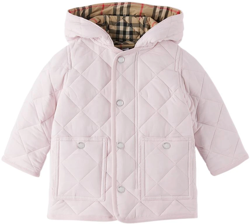商品Burberry|粉色绗缝婴儿夹克,价格¥4928,第1张图片