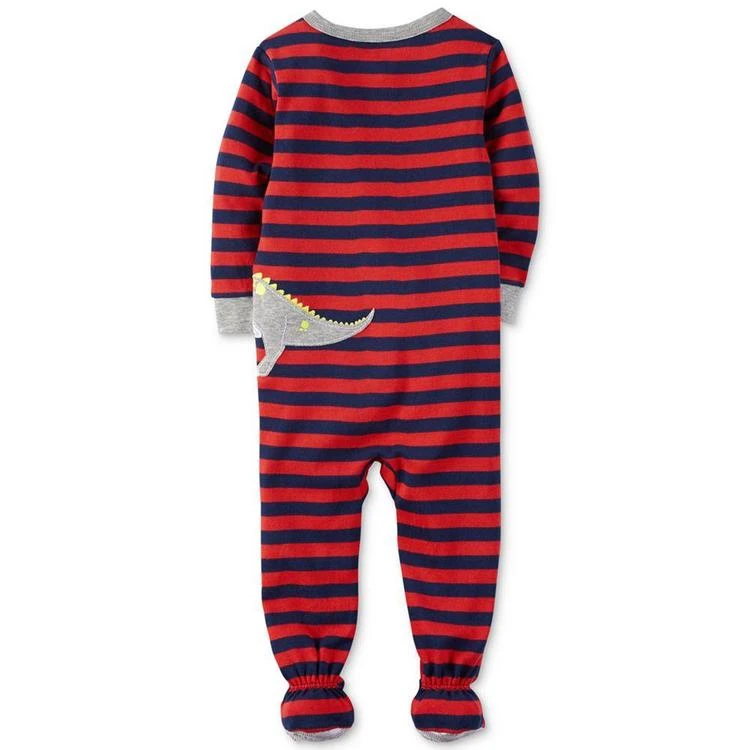 商品Carter's|男婴1-Pc. Striped Dinosaur Footed Pajamas, Baby Boys (0-24 months),价格¥58,第3张图片详细描述