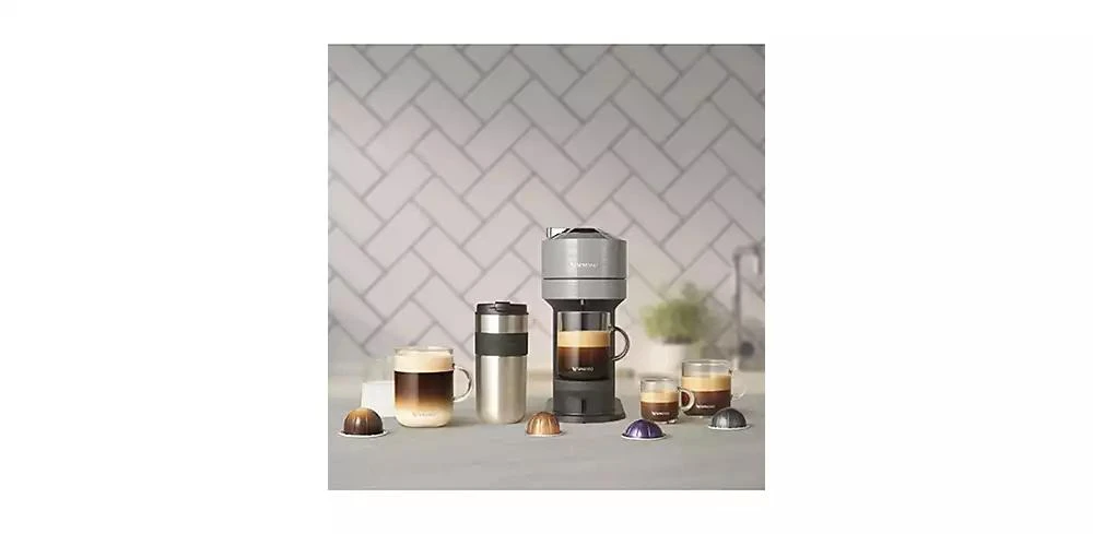 商品Nespresso|Vertuo Next Deluxe Coffee and Espresso Machine by De'Longhi, Chrome with Aeroccino Milk Frother,价格¥1355,第4张图片详细描述