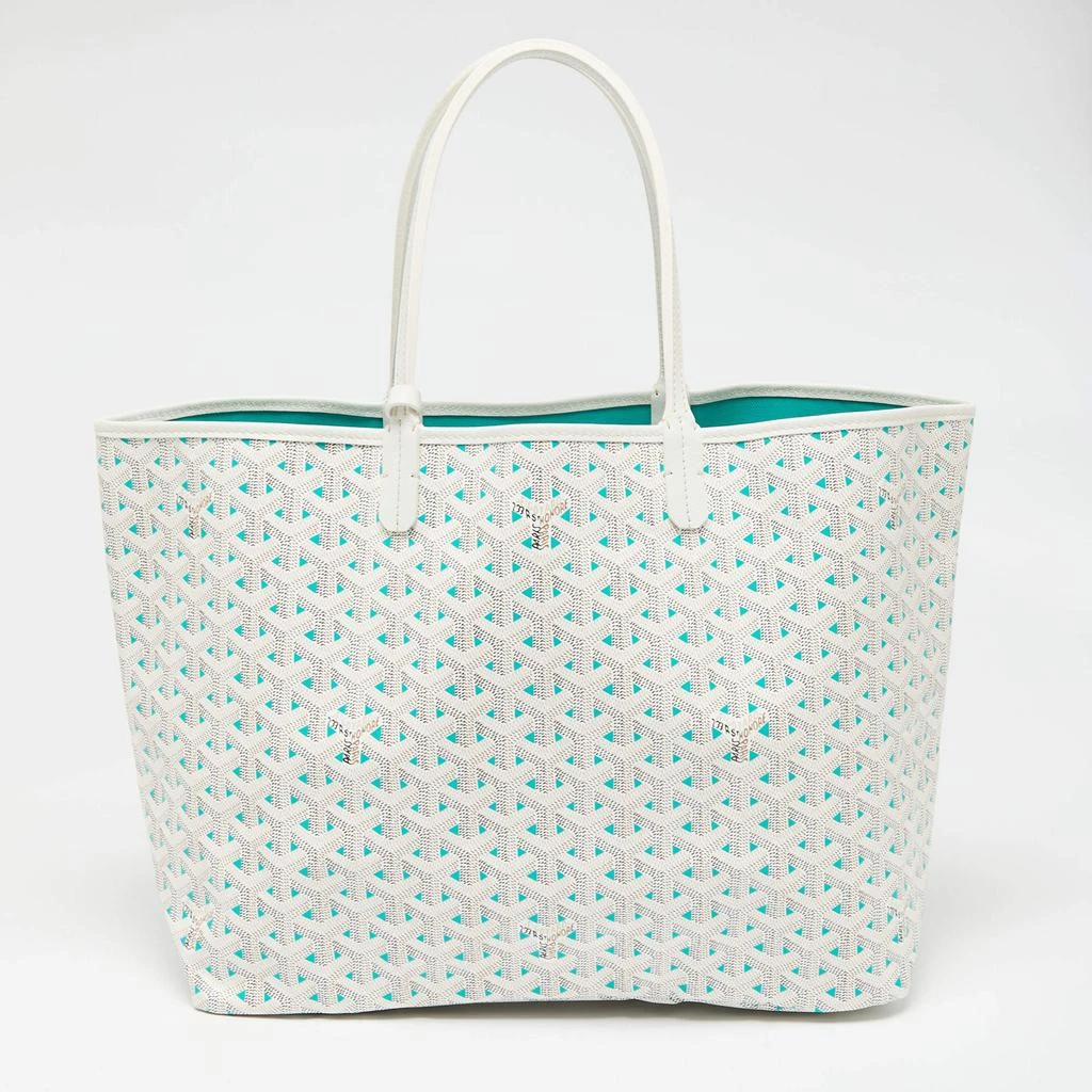 商品Goyard|Goyard White Goyardine Coated Canvas and Leather Saint Louise Claire Voie PM Tote,价格¥25288,第4张图片详细描述