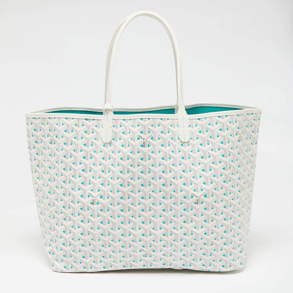 商品Goyard|Goyard White Goyardine Coated Canvas and Leather Saint Louise Claire Voie PM Tote,价格¥34990,第6张图片详细描述