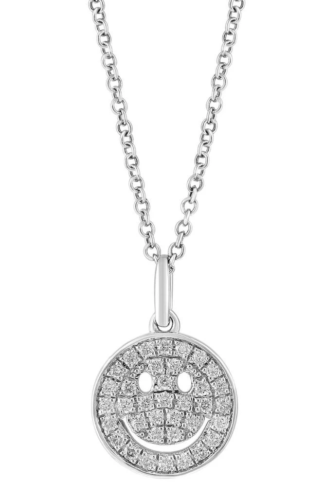 商品Effy|Sterling Silver Pavé Diamond Smiley Face Pendant Necklace - 0.21ct.,价格¥2023,第2张图片详细描述