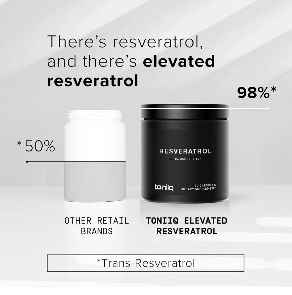 商品Toniiq|Toniiq Ultra High Purity Resveratrol Capsules - 98% Trans-Resveratrol - Highly Purified and Bioavailable - 60 Caps Reservatrol Supplement,价格¥212,第4张图片详细描述