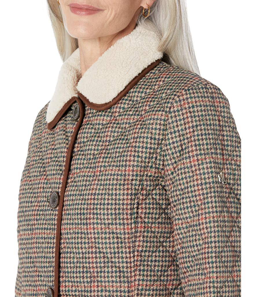 Quilted Blazer Coat with Corduroy Trim商品第3张图片规格展示