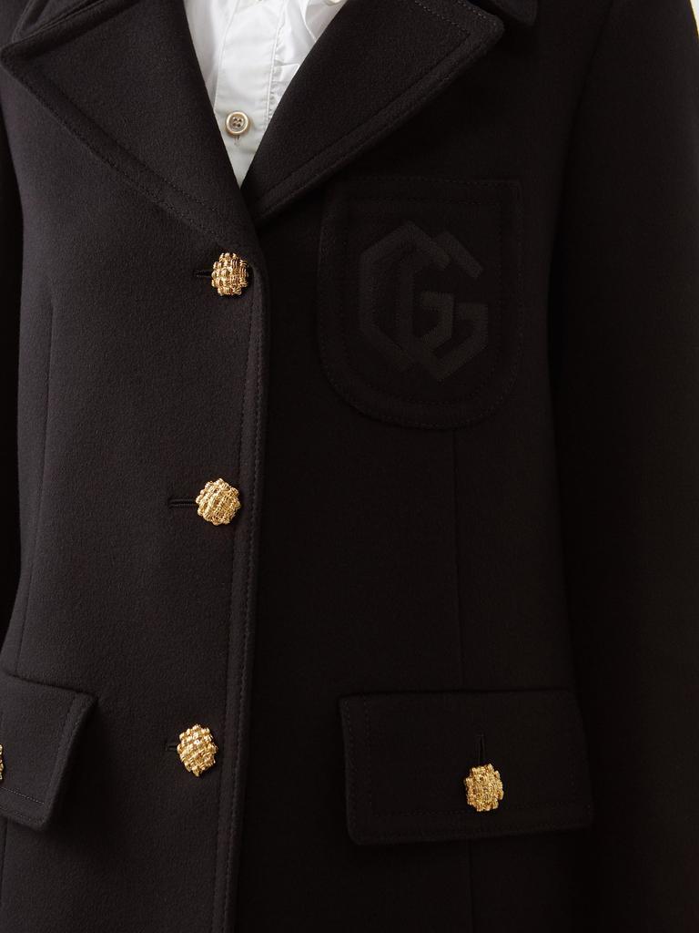 商品Gucci|Logo-embroidered single-breasted wool coat,价格¥21295,第6张图片详细描述
