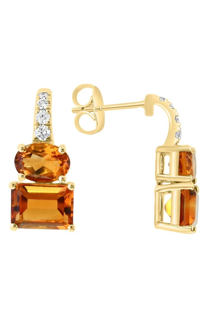 商品Effy|14K Gold Diamond & Citrine Drop Earrings,价格¥5323,第2张图片详细描述