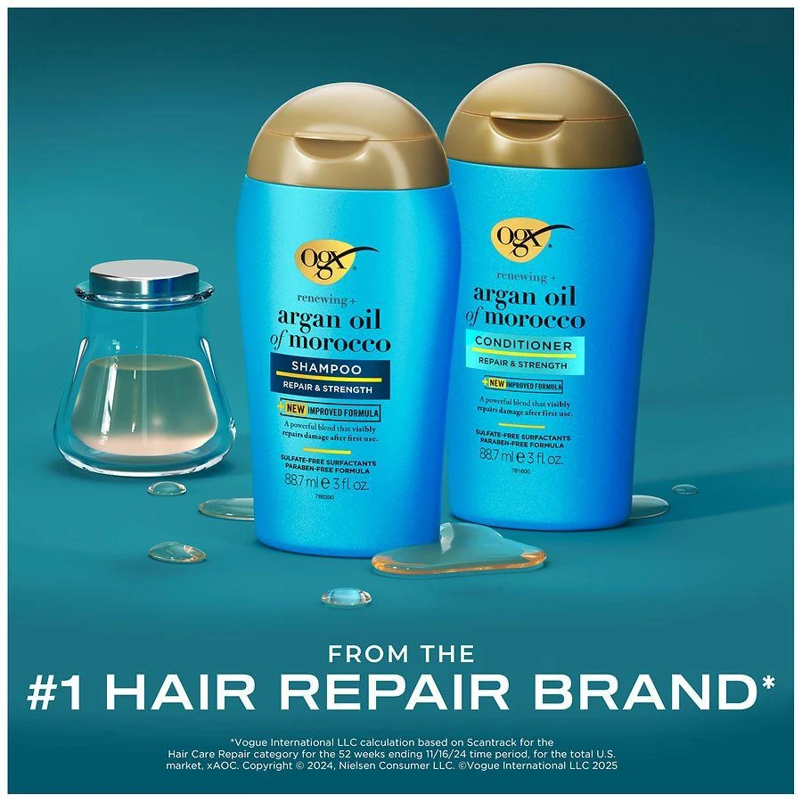 商品OGX|Renewing + Argan Oil of Morocco Shampoo, Damage Repairing Citrus-Fresh, Floral-Green & Woody,价格¥28,第4张图片详细描述