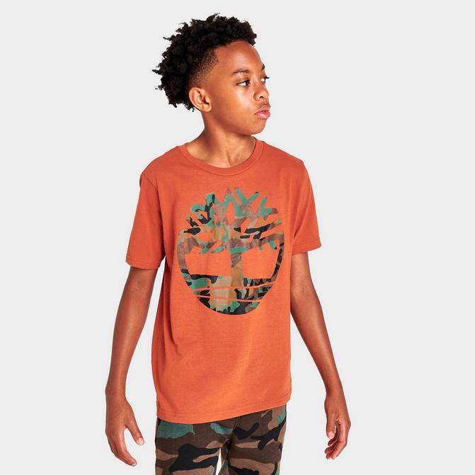 Kids' Timberland Big Tree Logo Camo T-Shirt商品第1张图片规格展示