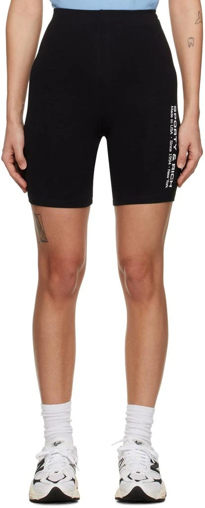 商品Sporty & Rich|Black 'Made In USA' Shorts,价格¥419,第1张图片