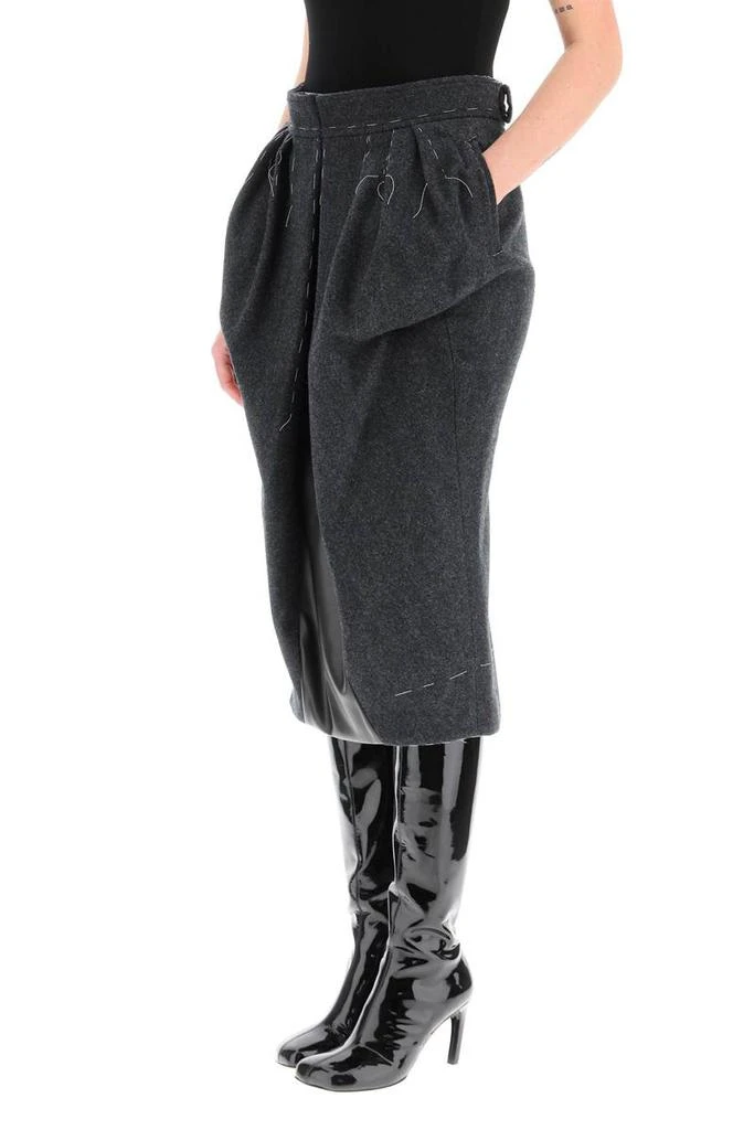 商品MAISON MARGIELA|Maison margiela wool midi skirt with stitching,价格¥5697,第4张图片详细描述