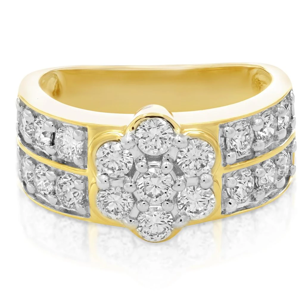 商品Vir Jewels|1.50 cttw Diamond Engagement Ring Cluster Design 14K Yellow Gold Bridal Wedding,价格¥8869,第3张图片详细描述