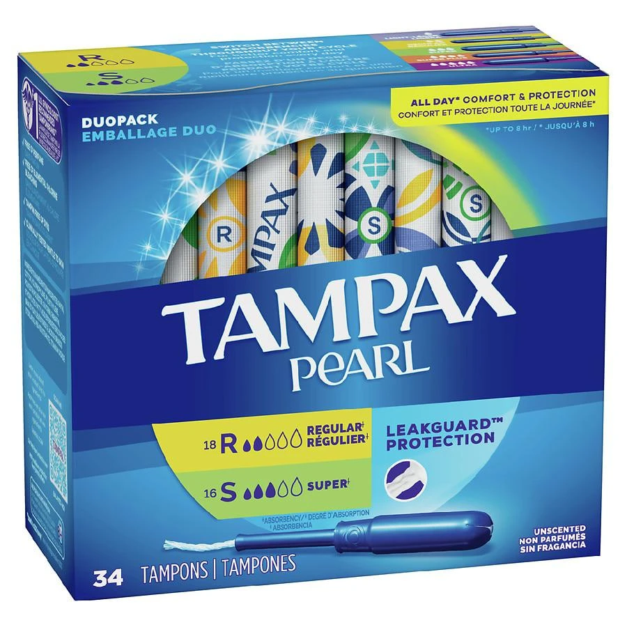 商品Tampax|Pearl Tampons, Multipack Unscented, Regular + Super Absorbency,价格¥86,第2张图片详细描述