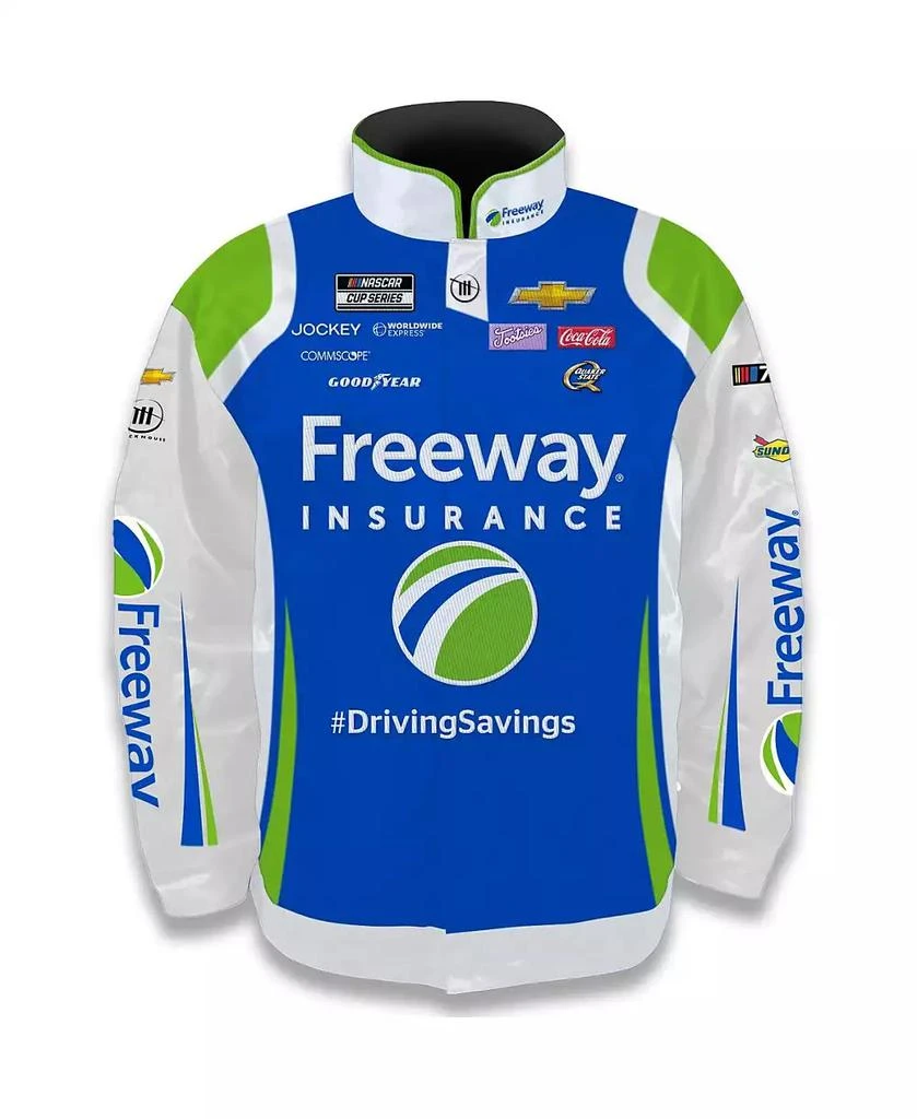 商品Trackhouse Racing Team Collection|Men's Blue Daniel Suarez Freeway Insurance Nylon Uniform Full-Snap Jacket,价格¥987,第3张图片详细描述