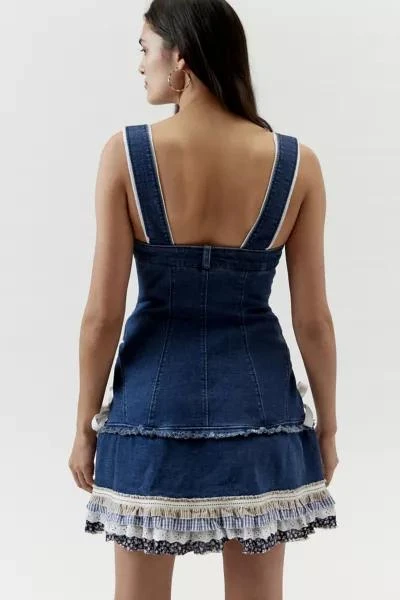 商品Kimchi Blue|Kimchi Blue Gemma Denim Ruffle Mini Dress,价格¥975,第5张图片详细描述