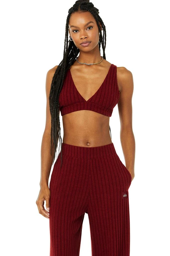 商品Alo|Ribbed Take Comfort Bra - Cranberry,价格¥387,第1张图片