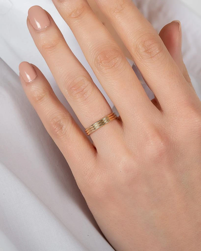 商品Zoe Lev|14k Gold Trio Band Ring, Size 6 and 7,价格¥4515,第2张图片详细描述