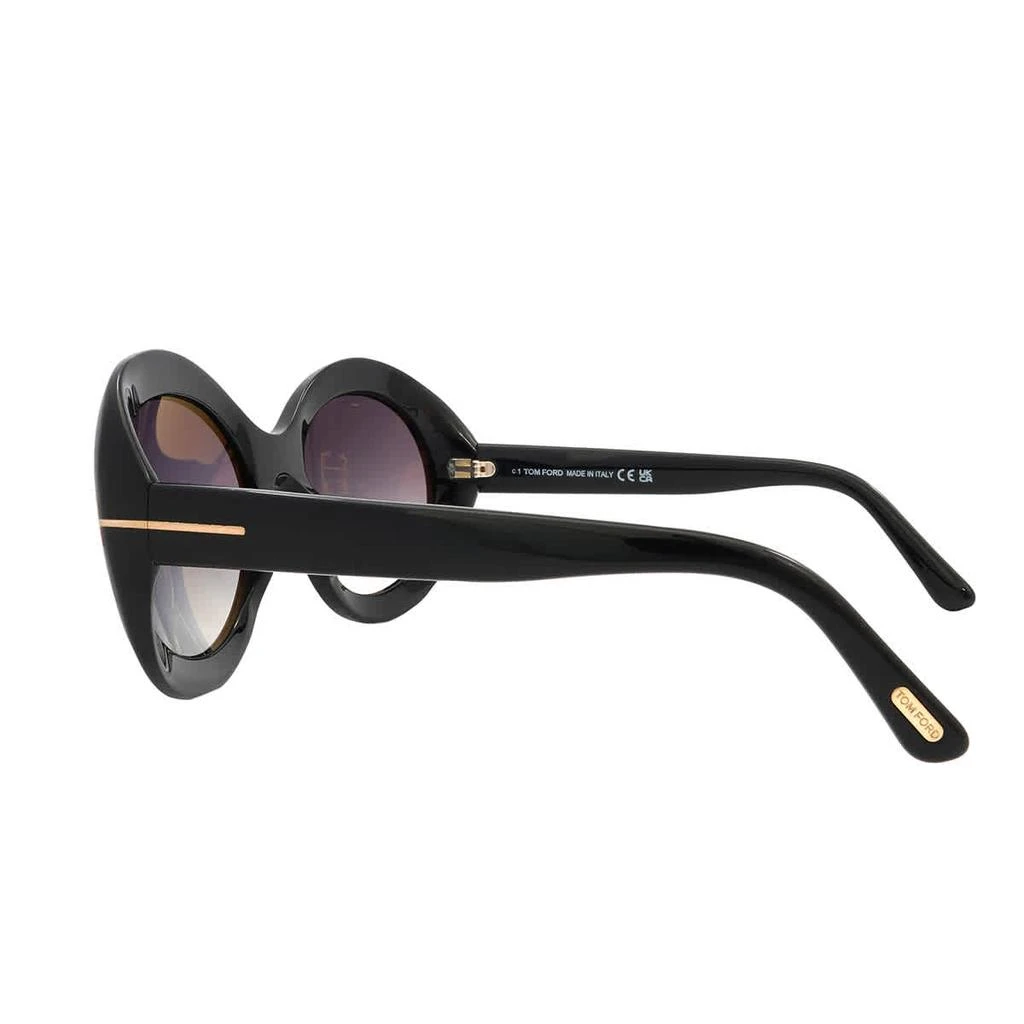 商品Tom Ford|Liya Smoke Gradient Round Ladies Sunglasses FT0918 01B 60,价格¥1414,第3张图片详细描述