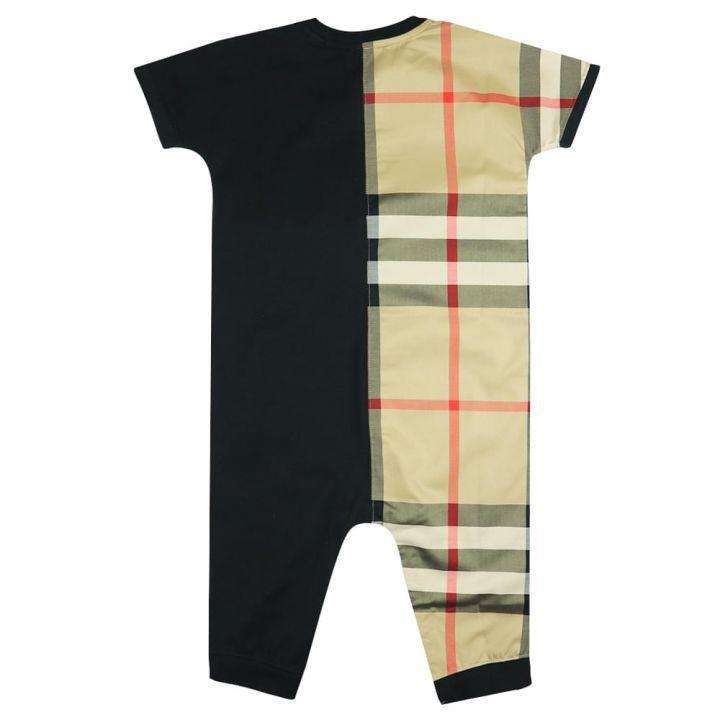 商品Burberry|Black & Check Patch Lennox Shortie Romper,价格¥1171,第5张图片详细描述