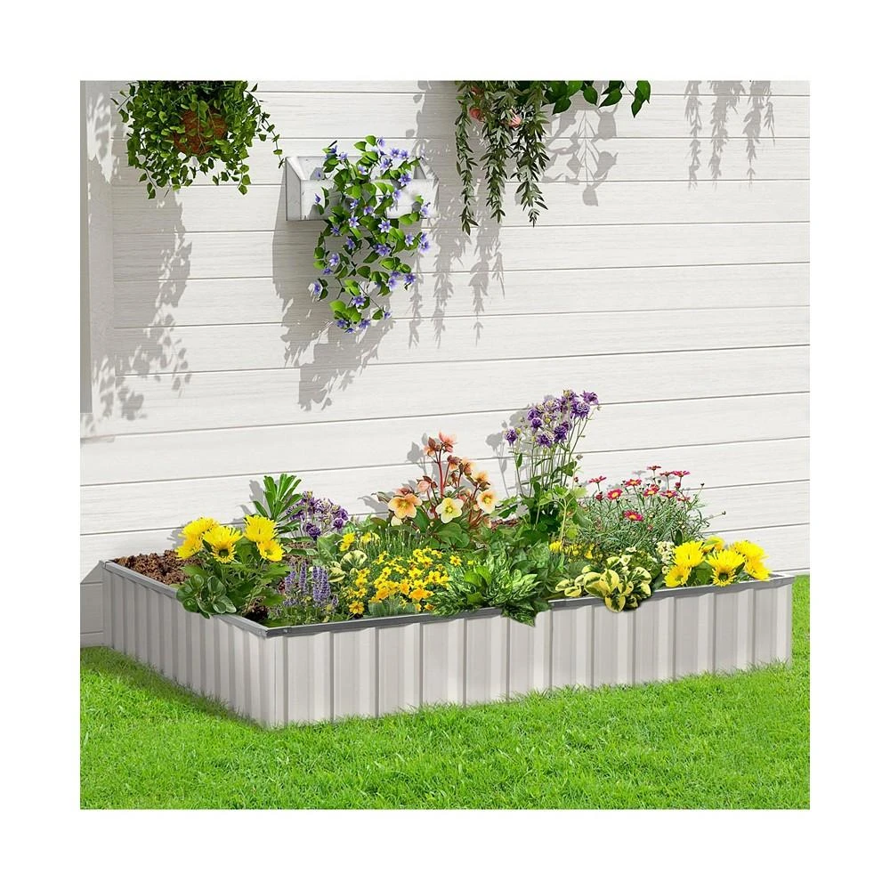 商品Outsunny|Metal Raised Garden Bed No Bottom Large Steel Planter Box w/ Gloves,价格¥543,第2张图片详细描述