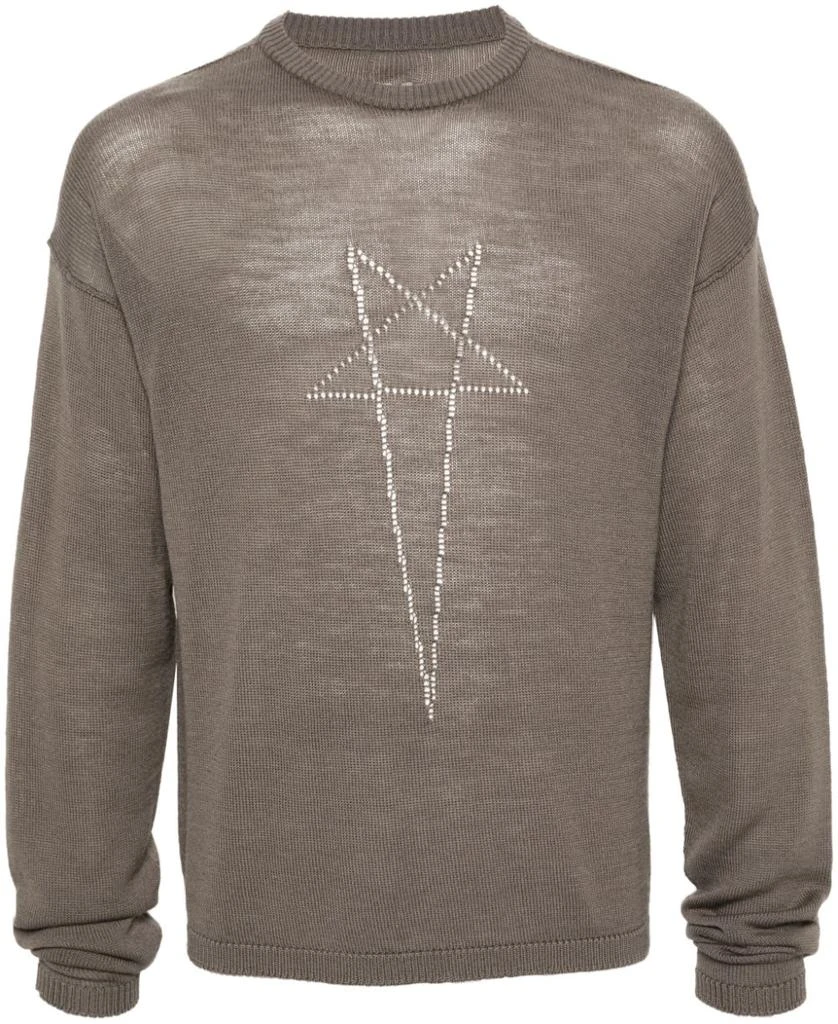 商品Rick Owens|RICK OWENS - Cotton Sweater With Print,价格¥4025,第1张图片