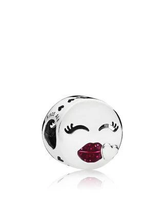 商品PANDORA|Sterling Silver & Enamel Kiss Emoji Charm,价格¥334,第1张图片